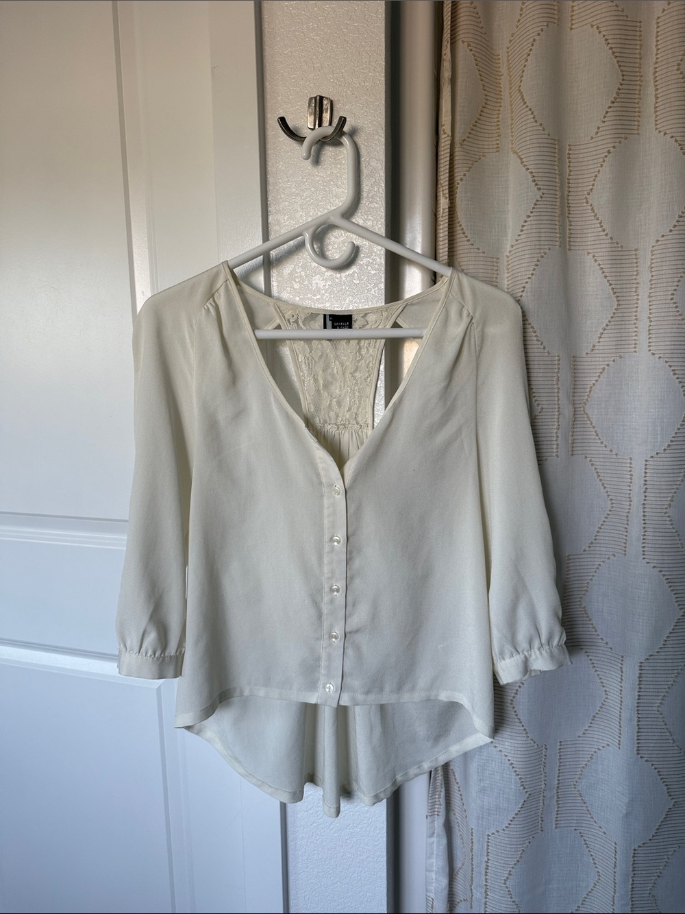 Urban Outfitters Cream Button-Front Blouse
